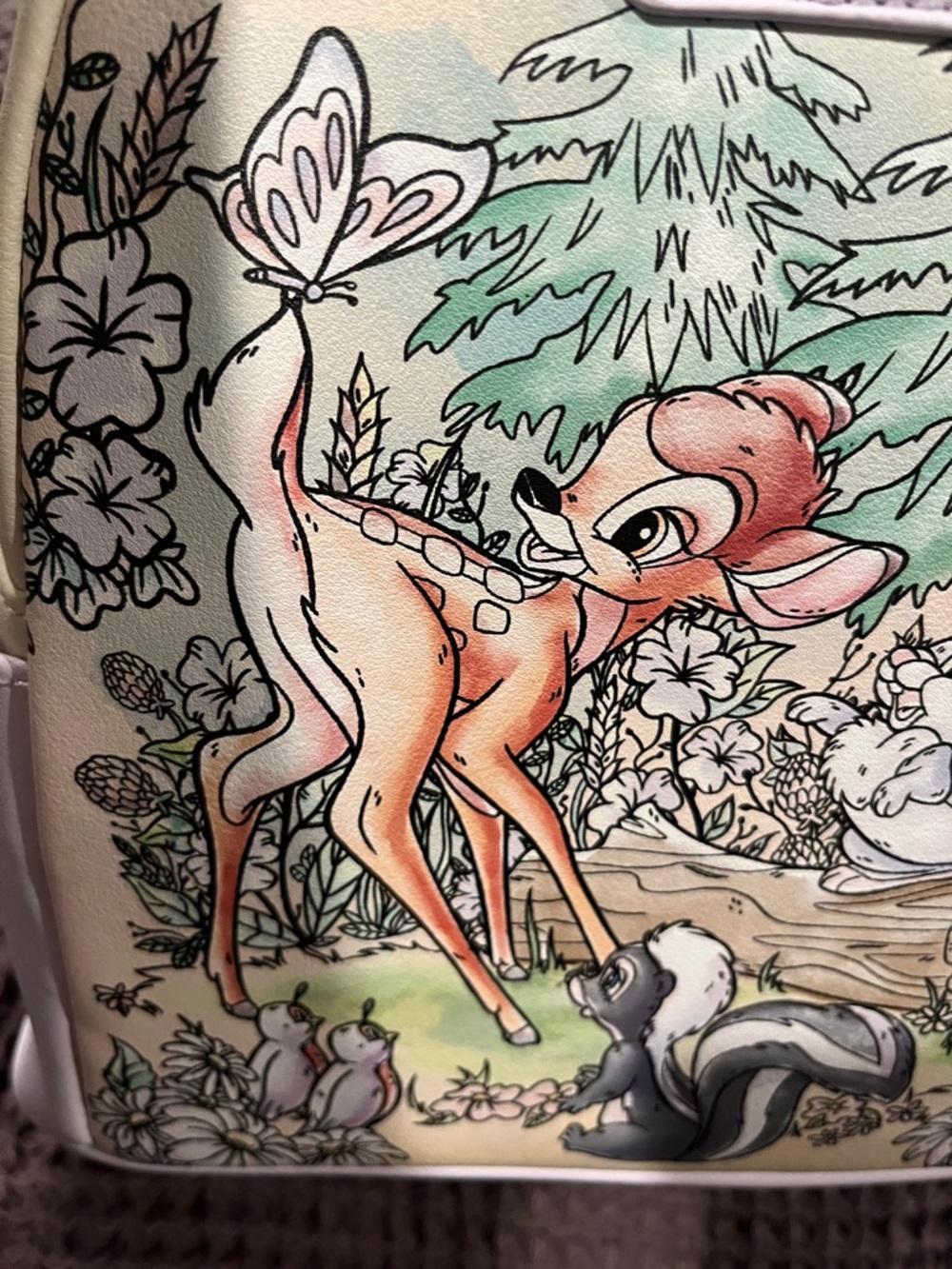 Loungefly Bambi Pastel Cream & Peach Mini Backpack - Picture 9 of 9